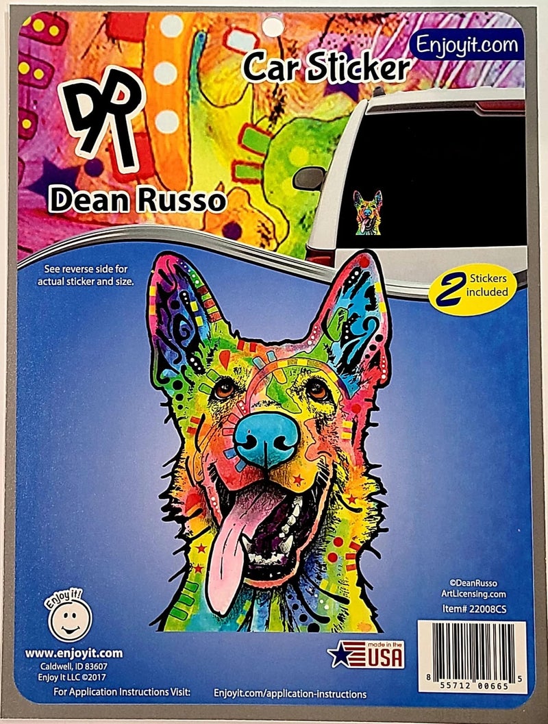 Enjoy It Dean Russo German Shepherd Car Stickers 2-Pack, Outdoor Rated Vinyl Sticker Decals for Windows, Bumpers, Laptops or Crafts - Image 2